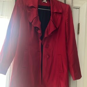 Cache Vibrant Red Trench Coat